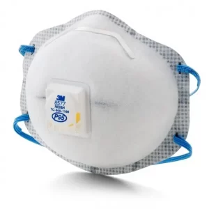 Respirador desechable 3M™ 8577 P95 con válvula Cool Flow™, para polvos y neblinas con o sin aceite y capa de carbón para vapores orgánicos molestos.