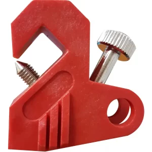 Bloqueo para interruptores unipolares de 110V a 220V fabricado en nylon de alta resistencia con tornillo de latón cromado, compatible con mini interruptores y candados de hasta 7 mm