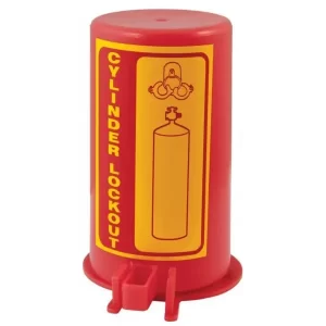 Bloqueo para conexiones de gas – Polipropileno de alta calidad: duradero, resistente, no conductor Señal de advertencia