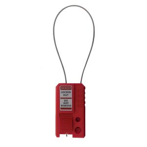 Aldaba de control con cable dieléctrica fabricada en nylon, resistente y ligera, compatible con candados de 6 mm y 8 mm para bloqueo seguro en diferentes aplicaciones