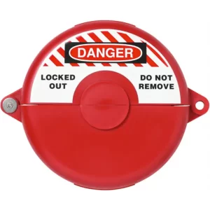 Bloqueo de polipropileno para válvulas rotativas manuales, resistente, no conductor y compatible con válvulas de 25 mm a 330 mm y candados con arco de hasta 9 mm