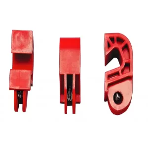 Bloqueo para interruptores unipolares de circuito monofásico fabricado en plástico reciclado, compatible con interruptores automáticos y candados de hasta 7 mm de diámetro