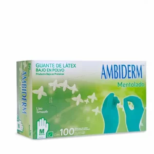 Guante mentolado – Guante no esteril de hule latex natural.