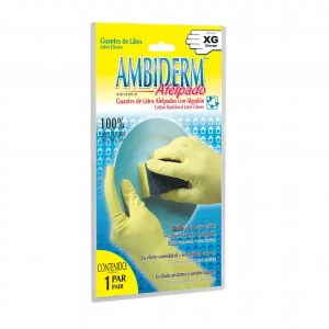 Guantes hule latex natural aptos para el lavado delicado de cristalería