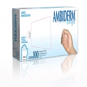 Guantes sinteticos de Vinilo, no esteriles, resistentes a rasgaduras y perforaciones.