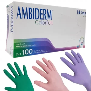 Guante colorfull – Guante no esteril de hule latex natural.