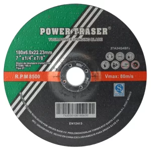 Disco de corte ST Power Traser para acero al carbón y acero inoxidable, ideal para uso con esmeril en aplicaciones industriales de corte y desbaste.
