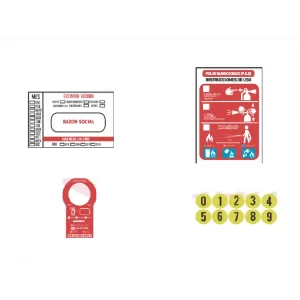 Etiquetas instructivas o recarga extintores marca libre: Etiquetas para instrucciones de todo tipo y para extintores de marca libre Compra en Guantes.