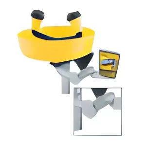 Montaje pared: Lavaojos aspersores y Y de ABS tazón Yello-Bowl soporte en pared tubo y válvula de BCP coladera Compra en Guantes Ergo.