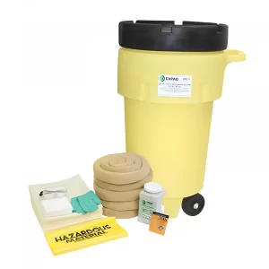 Kit antiderrames 50 galones ruedas - líquidos: Cuando ocurre un derrame el tiempo de reacción se convierte en su activo más valioso Responda rápidamente a.