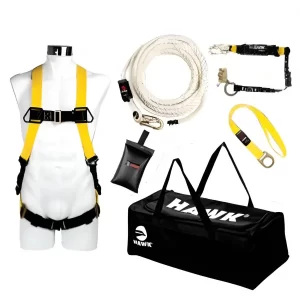 Kit vertical: KITS Lneas de Vida VERTICAL Poliéster Básico 5 8 Arnés Contra caídas 411P-S L Cable Contra caídas con Compra en Guantes Ergo.