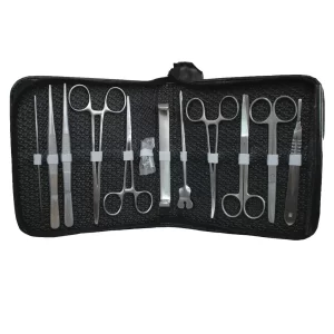 Estuche disección: Estuche de disección con piezas más estuche Instrumental en acero inoxidable Compra en Guantes Sergo.