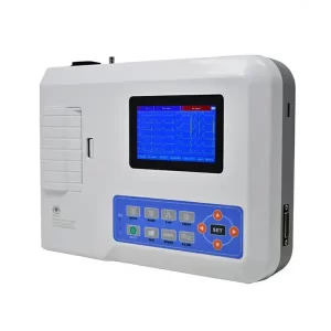 Electrocardiógrafo: La máquina ECG de un solo canal ECG100G es un tipo de electrocardiógrafo que imprime las formas de onda del Compra en Guantes Sergo.