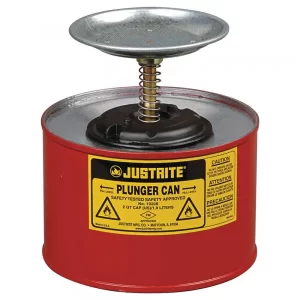 Latas dispensadoras lquidos peligrosos: Las latas dispensadoras de émbolo Justrite humedecen los paños de limpieza utilizando una bomba inteligente Compra.