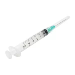 Jeringa económica: Jeringas con aguja estériles para administración via inyacción de medicamentos líquidos y fluidos Compra en Guantes Ergo.