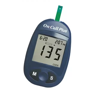Glucómetro: El glucometro On Call Plus es un aparato de medición que se utiliza para obtener la concentración de glucosa Compra en Guantes Ergo.