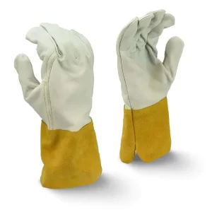 Guante soldadura piel cabra mig-tig grano selecto: El guante de soldadura Radians RWG6710 de cuero mig-tig ofrece una construcción de cuero de cabra de.