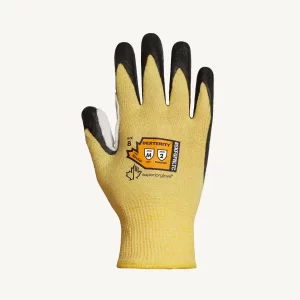 Guante dexterity kevlar agarre viudo negro nitrilo: La fibra de filamento compuesto envuelta con fibra de Kevlar proporciona protección contra cortes de.
