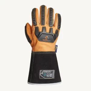 Guante endura piel cabra kevlar a5 resistente: La protección de la parte posterior de la mano resistente a los impactos protege contra los golpes y.